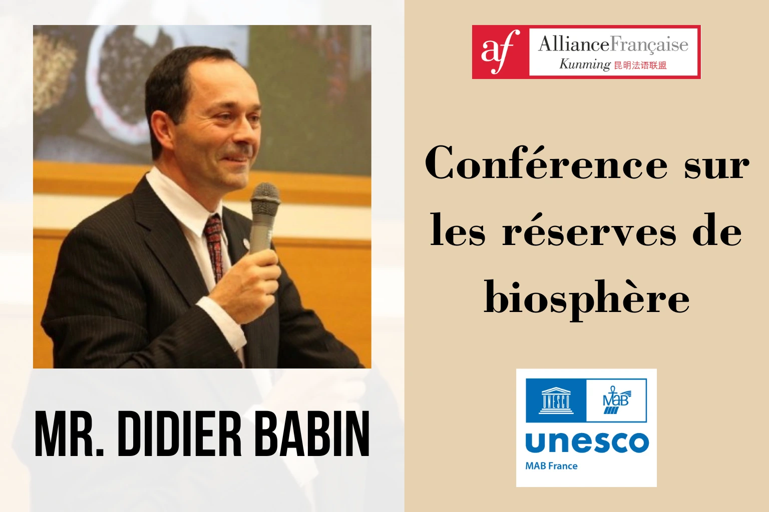 Invité d'honneur à l'Alliance Française de Kunming : Didier Babin