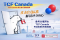 Affiche promotionnelle TCF Canada avec ours polaire, drapeau canadien, textes en chinois et logos de l’Alliance Française de Kunming.