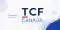 Bannière du TCF Canada avec le logo à gauche, la mention « Test de connaissance du français » et, à droite, une skyline canadienne avec la tour CN, un grand érable rouge et un décor graphique bleu.